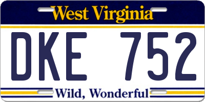 WV license plate DKE752