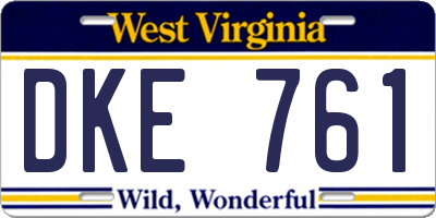 WV license plate DKE761