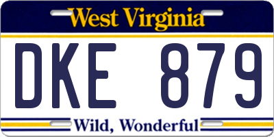 WV license plate DKE879