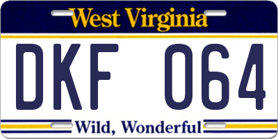 WV license plate DKF064