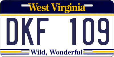 WV license plate DKF109