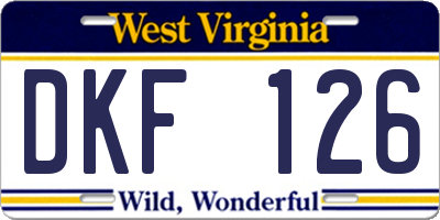 WV license plate DKF126