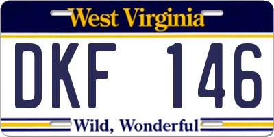 WV license plate DKF146