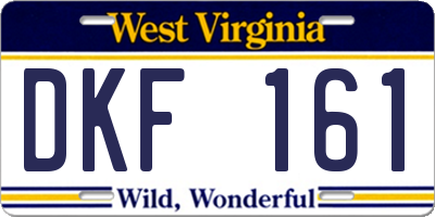 WV license plate DKF161