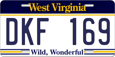 WV license plate DKF169