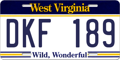 WV license plate DKF189