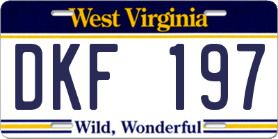 WV license plate DKF197