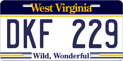 WV license plate DKF229