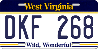 WV license plate DKF268
