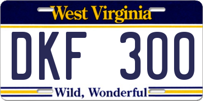 WV license plate DKF300