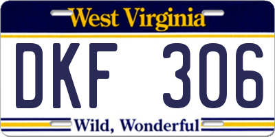 WV license plate DKF306