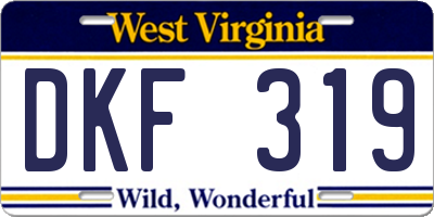 WV license plate DKF319