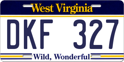 WV license plate DKF327