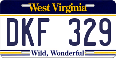 WV license plate DKF329