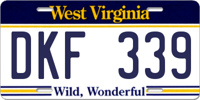 WV license plate DKF339