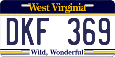 WV license plate DKF369