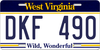 WV license plate DKF490