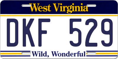 WV license plate DKF529