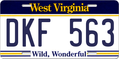 WV license plate DKF563