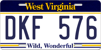WV license plate DKF576