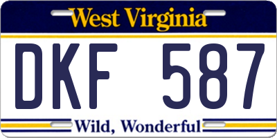 WV license plate DKF587