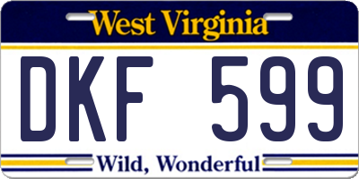 WV license plate DKF599