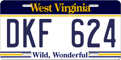 WV license plate DKF624