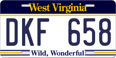WV license plate DKF658