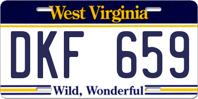 WV license plate DKF659