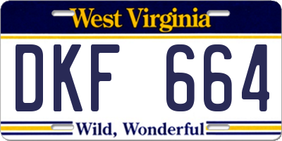 WV license plate DKF664