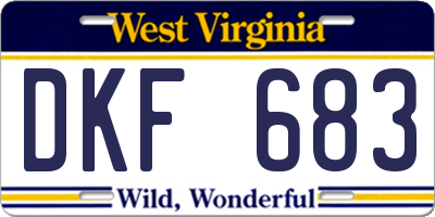 WV license plate DKF683