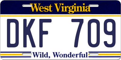 WV license plate DKF709