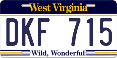 WV license plate DKF715