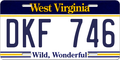 WV license plate DKF746