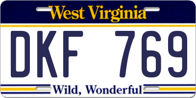 WV license plate DKF769