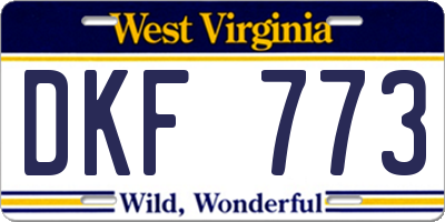 WV license plate DKF773