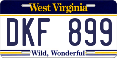 WV license plate DKF899