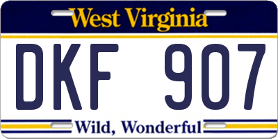 WV license plate DKF907