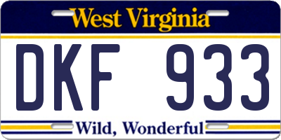 WV license plate DKF933