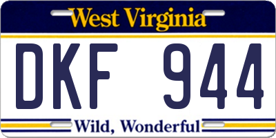 WV license plate DKF944
