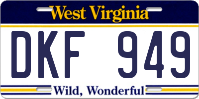 WV license plate DKF949
