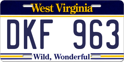 WV license plate DKF963