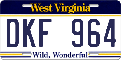 WV license plate DKF964
