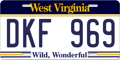 WV license plate DKF969