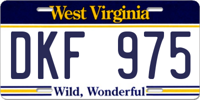 WV license plate DKF975
