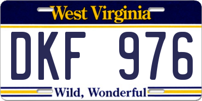 WV license plate DKF976