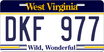 WV license plate DKF977
