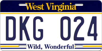WV license plate DKG024