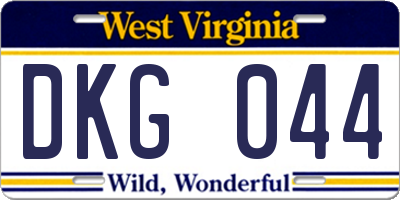 WV license plate DKG044
