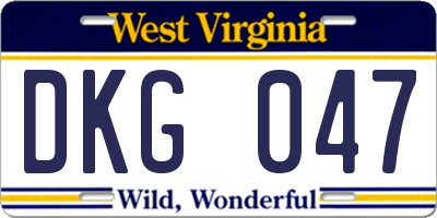 WV license plate DKG047